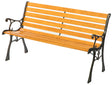 Wooden Outdoor Park Patio Garden Yard Bench with Designed Steel Armrest and Legs - LEHADAR