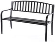 Steel Garden Park Bench Cast Iron Frame Patio Lawn Yard Decor, Black Seating Bench for Yard, Patio, Garden, Balcony, and Deck - LEHADAR