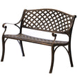 Outdoor Weather Resistant Seating Bench, Bronze Front Porch Park Bench Lawn Decor, Cast Aluminum Park Bench for Yard, Patio, Garden and Deck - LEHADAR
