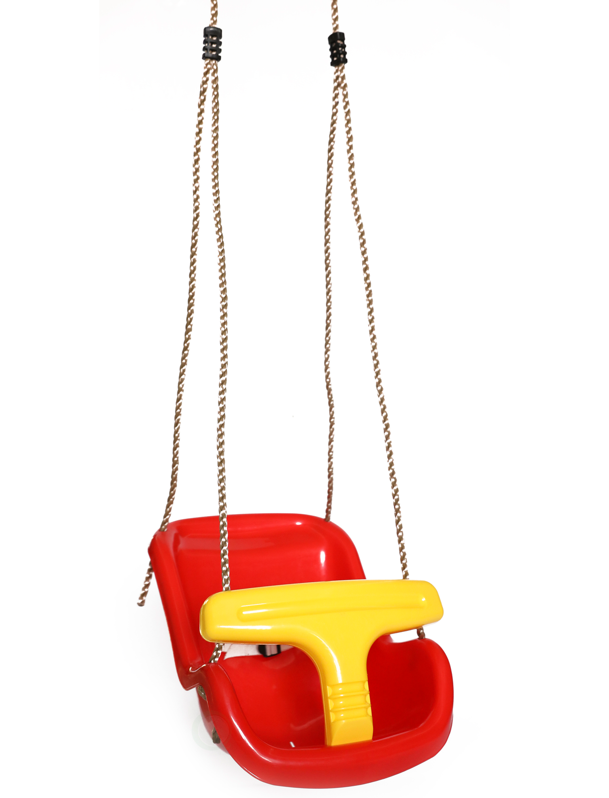 Red Plastic Baby and Toddler Swing Seat with Hanging Ropes - LEHADAR