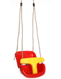 Red Plastic Baby and Toddler Swing Seat with Hanging Ropes - LEHADAR