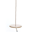 Wooden Round Disc Plate Swing Seat With Hanging Rope - LEHADAR