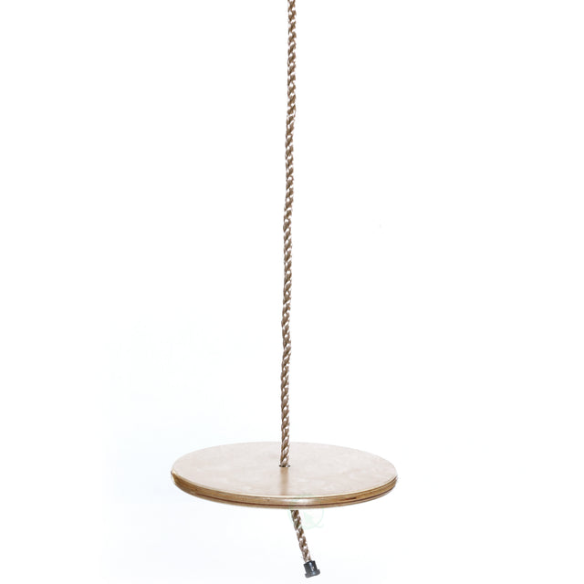 Wooden Round Disc Plate Swing Seat With Hanging Rope - LEHADAR
