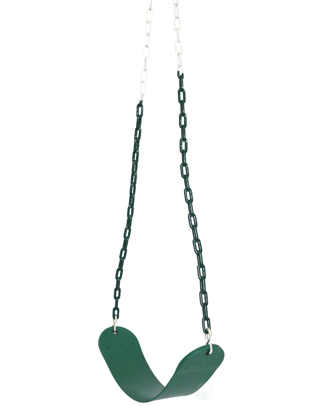Heavy Duty Flexible Green Belt Swing with Coated Metal Chain - LEHADAR