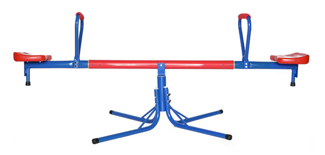 Outdoor Red and Blue Metal Rotating Seesaw - LEHADAR