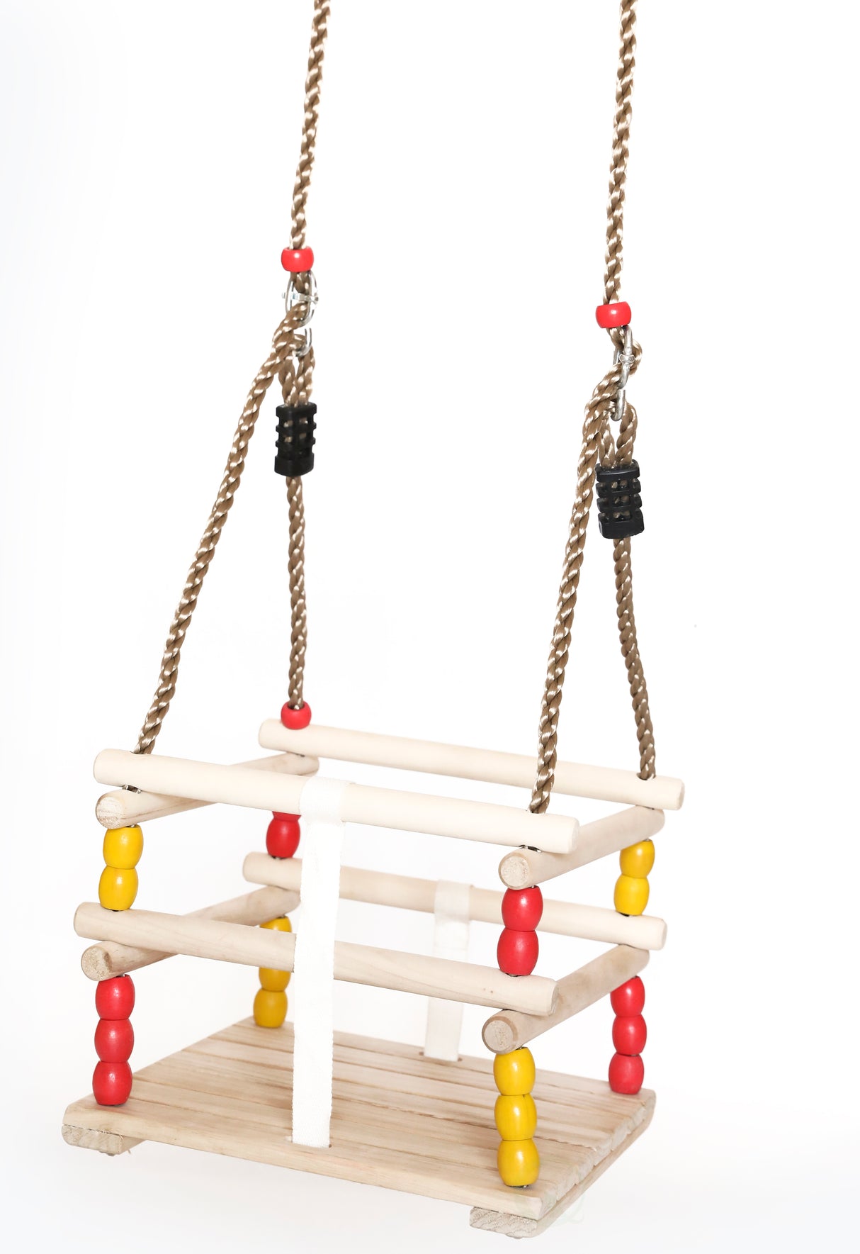 Wooden Baby Swing with Hanging Ropes, for Babies and Toddlers