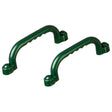 Green Plastic Safety Grab Handles Set, Kids Outdoor Play House Hand Grip Bars for Jungle Gym Playground Set Accessory - LEHADAR