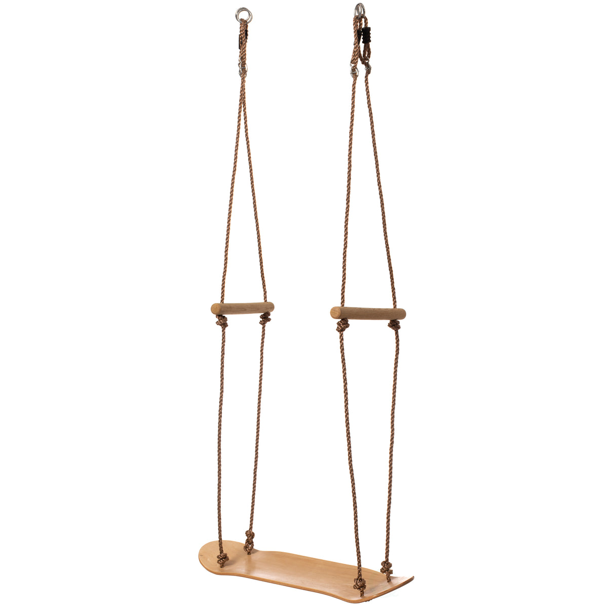 Natural Wooden Outdoor Patio Playground Kids Hanging Adjustable Stand Up Skateboard Swing, Tree Curved Swing Board - LEHADAR
