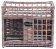 Two-level Willow Pet House with Soft Fabric Cushion For Cat or Dog, Grey - LEHADAR