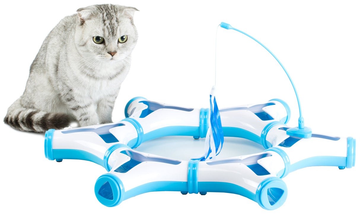 Configurable Interactive Cat Toy with Spring Feather Teaser - LEHADAR