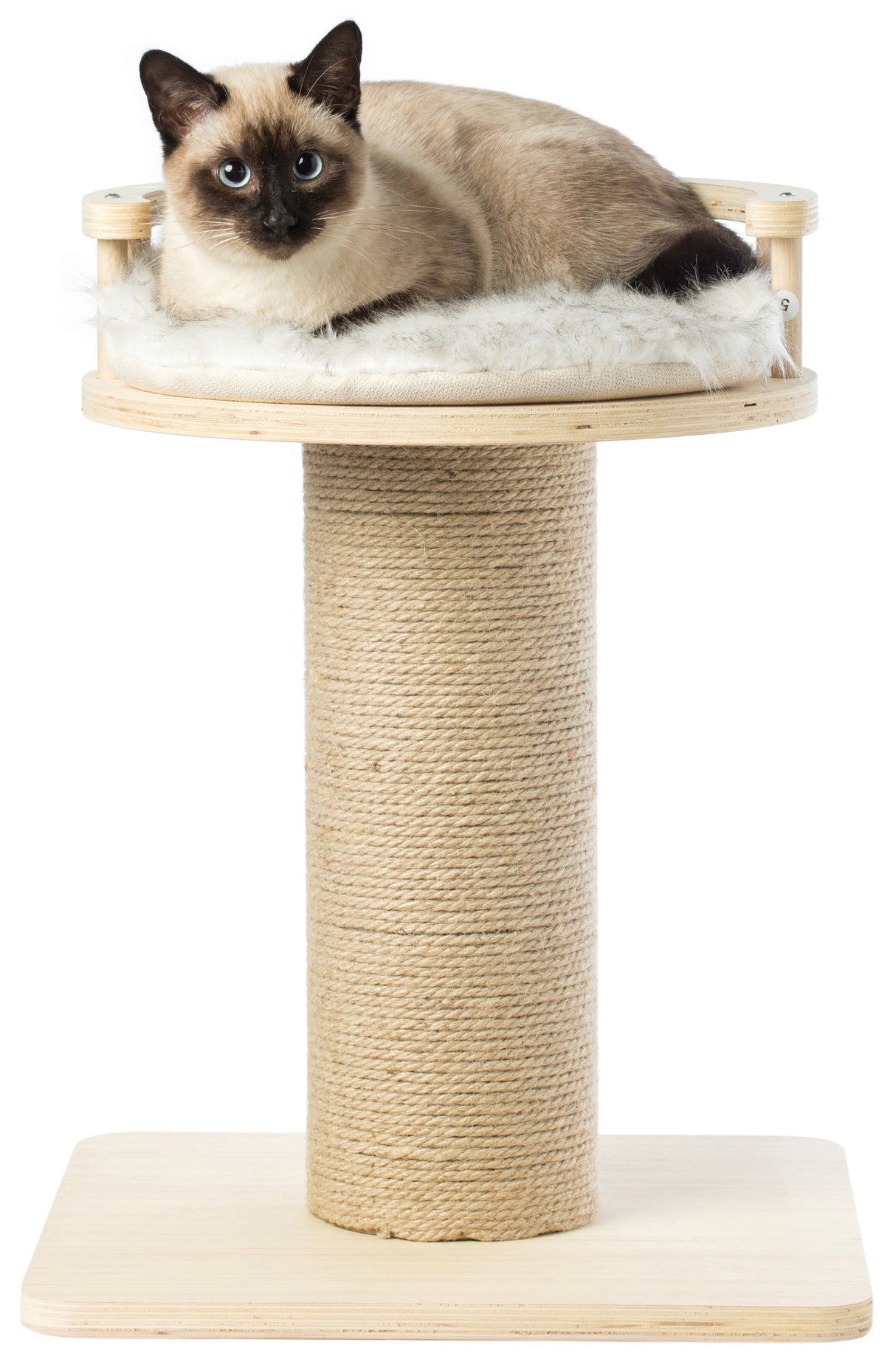 Wooden Cat Sisal Scratching Post Tree Tower with Seat Pet Bed Lounge - LEHADAR