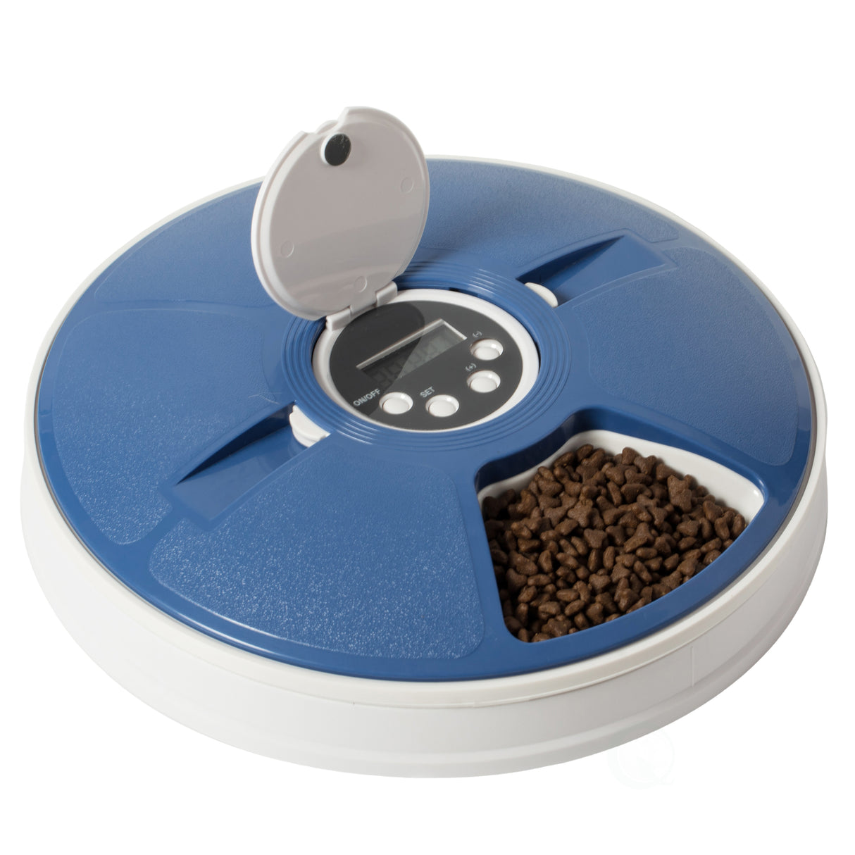 6-Meal Automatic Pet Feeder LCD Smart Programmable Time Setting Pet Dog Cat Food Compartment Dispenser - LEHADAR