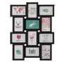 Decorative Modern Wall Mounted Multi Photo Frame Collage Picture Holder for 12 Pictures 4 x 6 Inch, Black - LEHADAR