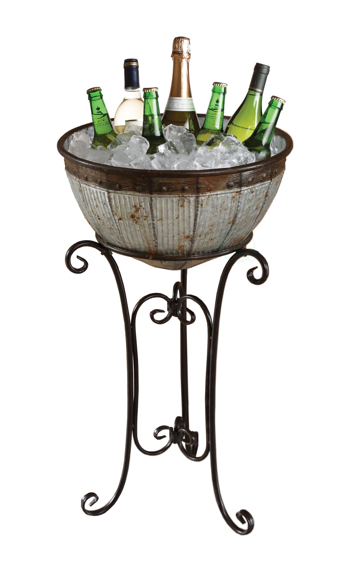 Galvanized Metal Standing Beverage Cooler Tub with Liner - LEHADAR