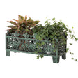 Outdoor Living Butterfly Rectangle Plant Stand, Flower Planting Pot, Antique Green - LEHADAR