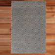 Handwoven Black and White Diamond Wool Flatweave Kilim Rug, 2' x 3' - LEHADAR