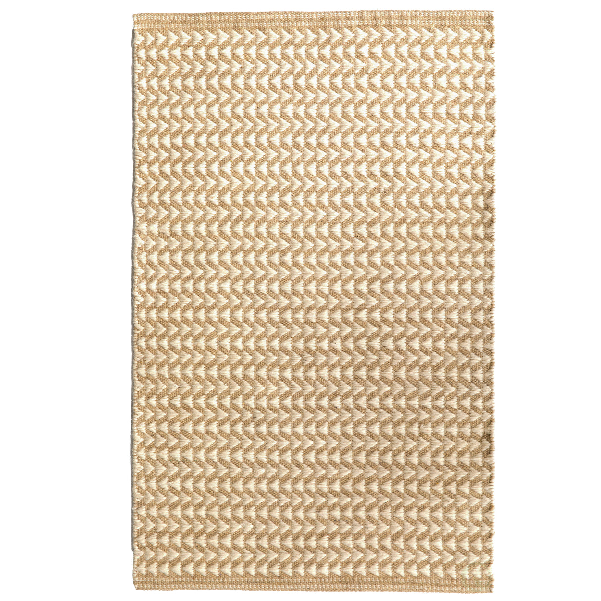 Handwoven Beige and White Geometric Wool Flatweave Kilim Rug, 2' x 3' - LEHADAR