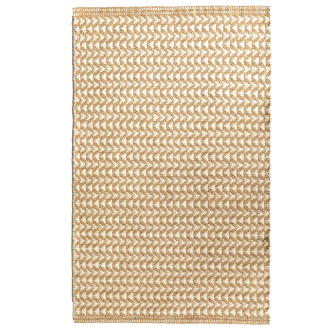 Handwoven Beige and White Geometric Wool Flatweave Kilim Rug, 2' x 3' - LEHADAR