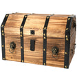 Large Wooden Pirate Lockable Trunk with Lion Rings - LEHADAR