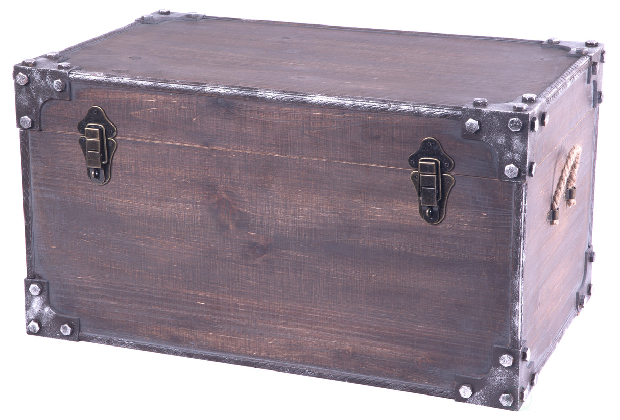 Vintage Industrial Style Trunk with Lockable Latch - LEHADAR