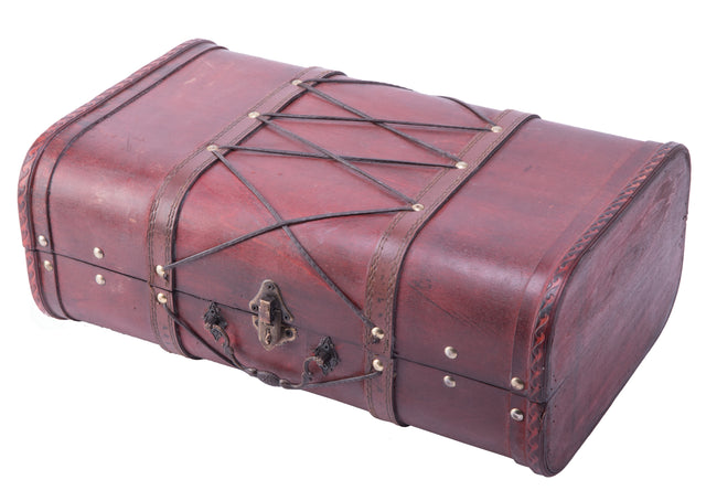 Pirate Style Cherry Vintage Wooden Luggage with X Design - LEHADAR