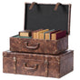 Suitcase Storage Trunk with Faux Leather Set of 2 - LEHADAR
