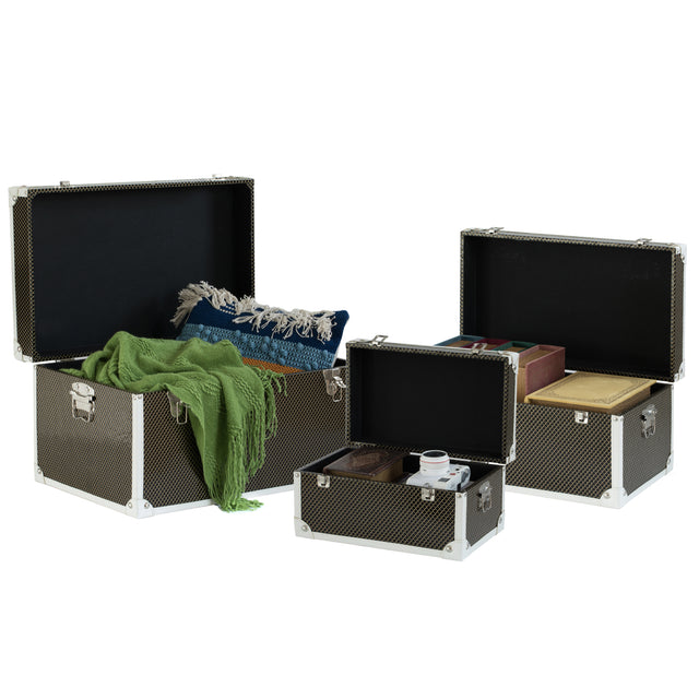 Faux Leather Storage Trunk Set of 3 - LEHADAR