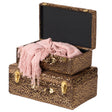 Decorative Tufted Velvet Suitcase Treasure Chest Set of 2, Brown - LEHADAR
