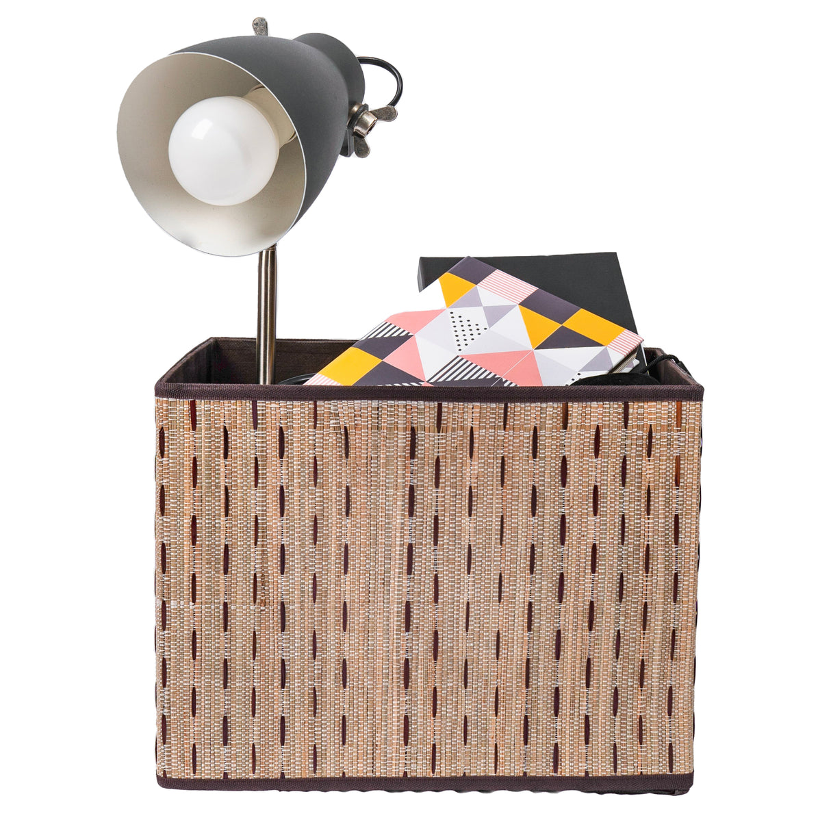 Beige Foldable Decorative Storage Box for Living Room, Bedroom, Dining, Playroom or Office - LEHADAR