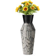 Trumpet Classic Style Straight Designed Table Vase for Entryway Dining or Living Room, Ceramic Black - LEHADAR