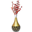 Decorative Modern Teardrop Shape Table Flower Vase with Black Honeycomb Design for Dining Table, Living Room or Bedroom - LEHADAR