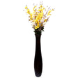 Brown Decorative Contemporary Mango Wood Curved Shaped Floor Vase, 30 Inch - LEHADAR