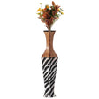 26-inch Tall White Striped and Brown Metal Floor Vase: Premium Centerpiece for Home Decor fill with Dried Flower and Artificial Floral Arrangements, Living Room and Bedroom Decoration - LEHADAR