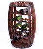 Rustic Barrel Shaped Wooden Wine Rack for 23 Bottles - LEHADAR