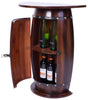 Wooden Wine Barrel Console, Bar End Table Lockable Cabinet - LEHADAR