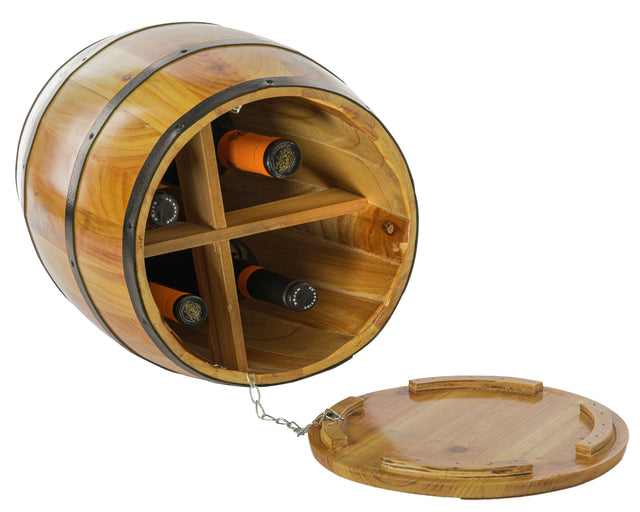 Wine Barrel 4 Sectional Crate With Removable Head Lid - LEHADAR