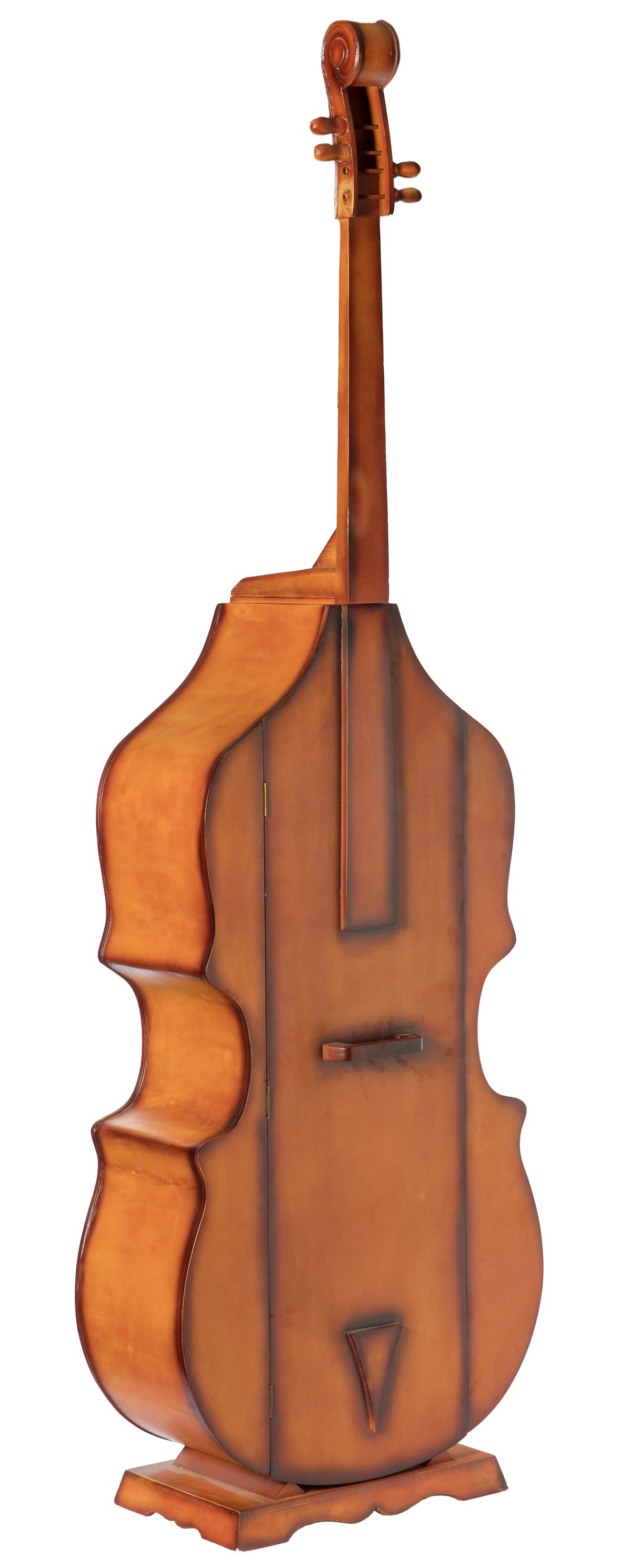 6.5 Feet Tall Violin, 3 Shelf Large Violin Shaped Cabinet With Door - LEHADAR