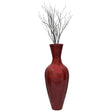 Vase Filled with Branches: 37" Red Bamboo Tall Floor Vase and 37" Twig Branch for Elegant and Rustic Touches, for Any Dining Room, Living Room, Entryway, Or Office - LEHADAR