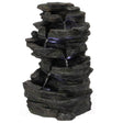 Cascading Electric Powered 5-Tier Rock Water Fountain 18" for Indoor and Outdoor Use - LEHADAR