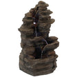 Cascading Electric Powered 4-Tier Rock Water Fountain 24" for Indoor and Outdoor Use - LEHADAR
