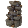 Cascading Electric Powered 8-Tier Rock Water Fountain 18.5" for Indoor and Outdoor Use - LEHADAR