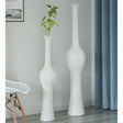 Unique Set of 2 Tall Floor Vases for Entryway, Dining, or Living Room Decor, Elegant White Ceramic Tall Vase with Intricate Design, Contemporary Home Accent Piece, Modern Decorative Pottery - LEHADAR