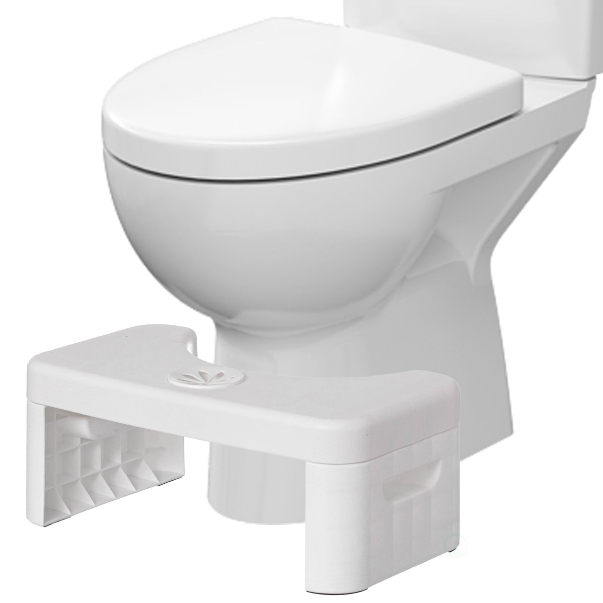 Portable Squatting Bathroom Potty Stool, White Poop Foot Stool, 6.25‰۝ Toilet Assistance Foldable Step Stool with Freshener Space - LEHADAR