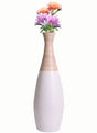 31.5 inch Spun Bamboo Tall Trumpet Floor Vase - Decorative Home Accent, Natural Bamboo, Indoor Decoration, Sustainable Materials, Tall Floral Display, Handmade Bamboo Vase, Floor Standing Vase, White - LEHADAR
