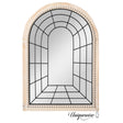 Arched Large 39.37 x 27.56 in Rustic Window Metal Mirror, Windowpane Shaped Decoration Farmhouse Big Wall Mounted Mirrors Boho Decor for Home Living Room Fireplace Entryway Bedroom Bathroom Vanity - LEHADAR