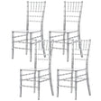 Modern Acrylic Stackable Chiavari Dining Chair, Clear Party Chair, Ctystal Acrylic Chair for Events and Weddings, Set of 4 - LEHADAR