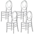 Modern Acrylic Phoenix Dining Chair, Stackable Transparent Party Chair, Crystal Clear Acrylic Chair for Events and Weddings, Set of 4 - LEHADAR