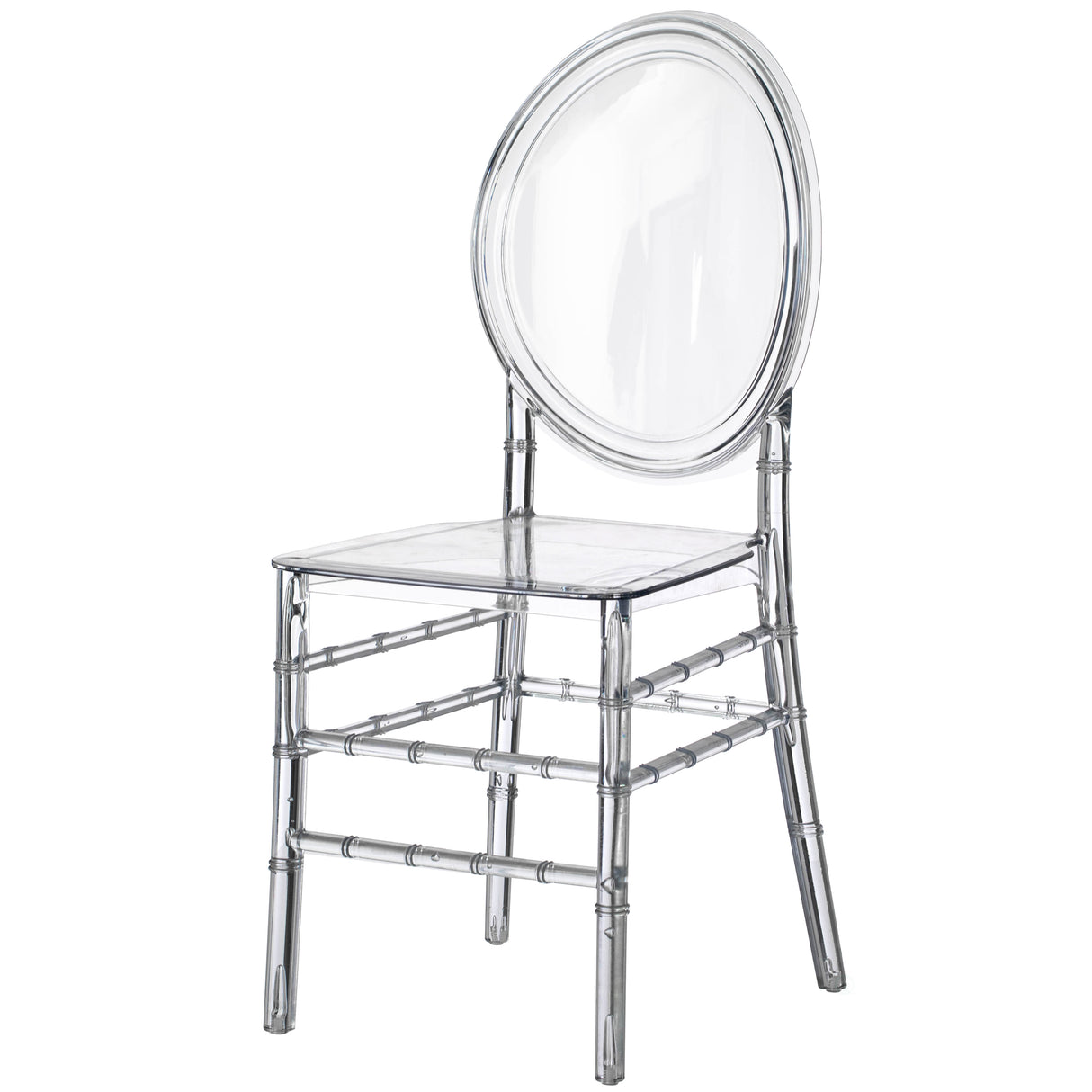 Modern Acrylic Crystal Ice Chair, Florence Dining Chair, Stackable Transparent Seating for Events and Weddings, Single - LEHADAR