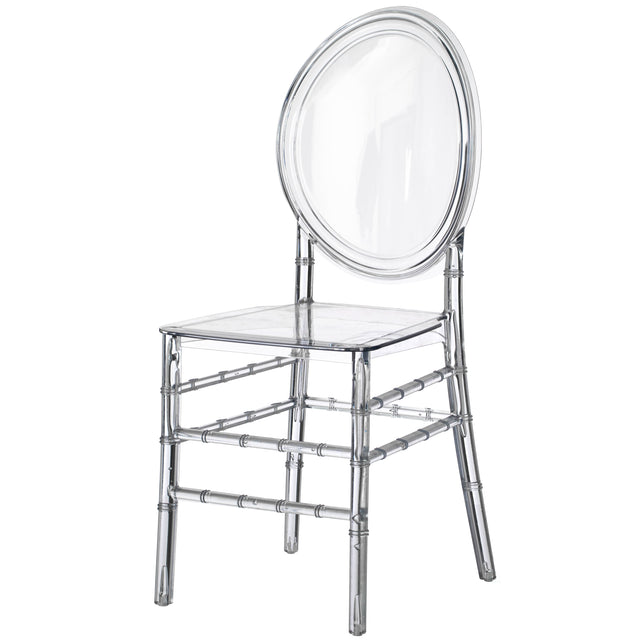 Modern Acrylic Crystal Ice Chair, Florence Dining Chair, Stackable Transparent Seating for Events and Weddings, Single - LEHADAR