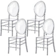 Modern Acrylic Crystal Ice Chair, Florence Dining Chair, Stackable Transparent Seating for Events and Weddings, Set of 4 - LEHADAR